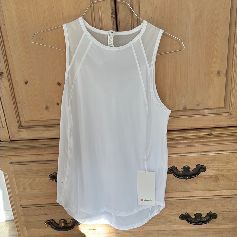 Lululemon Athletica White Sleeveless Tank Top